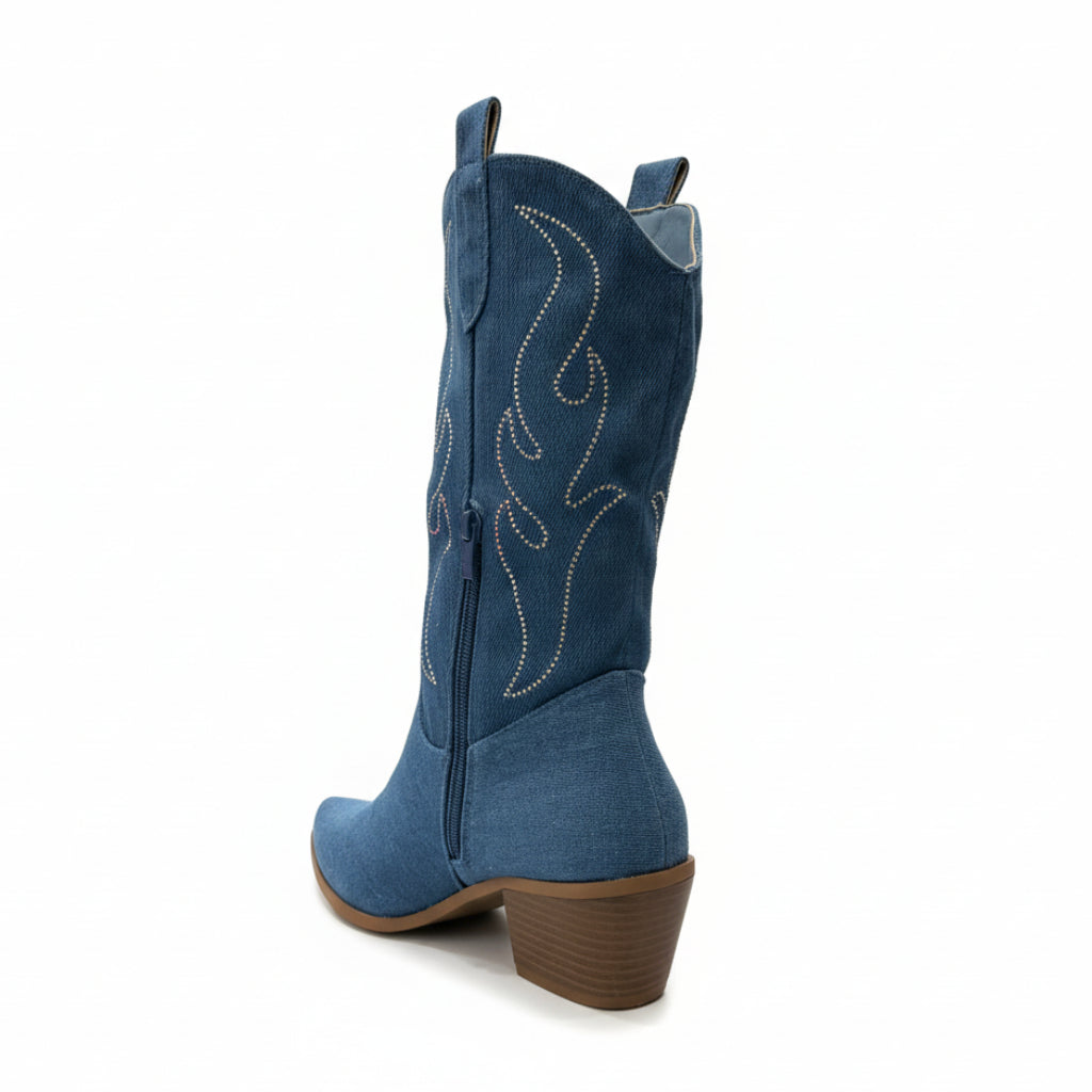 Bota media caña campera