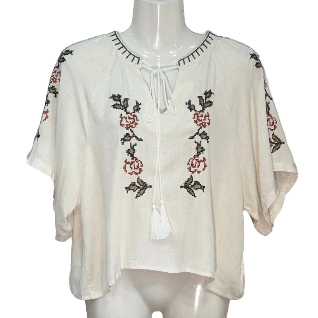 Blusa Bordado Punto de Cruz Boho Malú