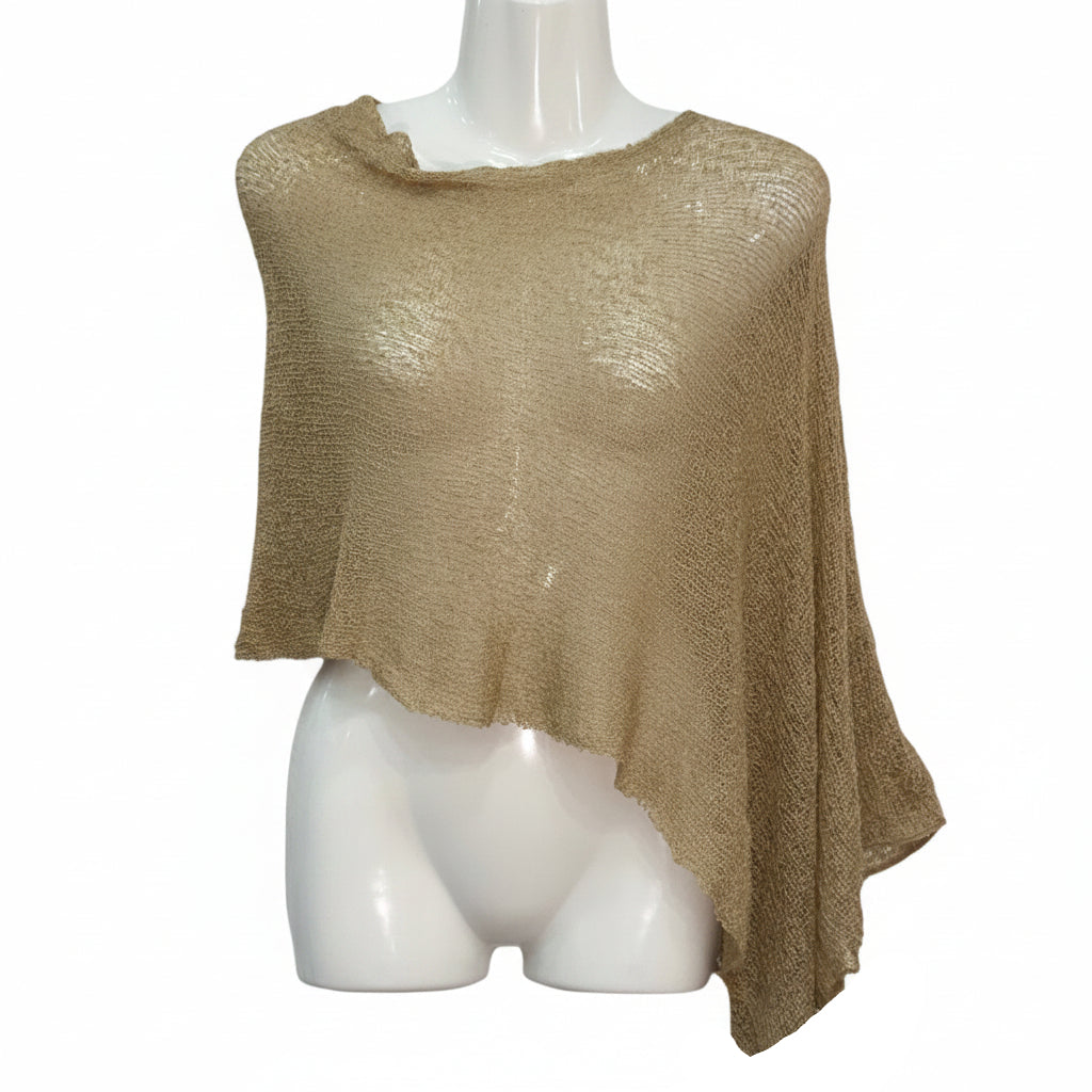 Poncho Mágico Angara - Poncho de punto calado con hilo brillante