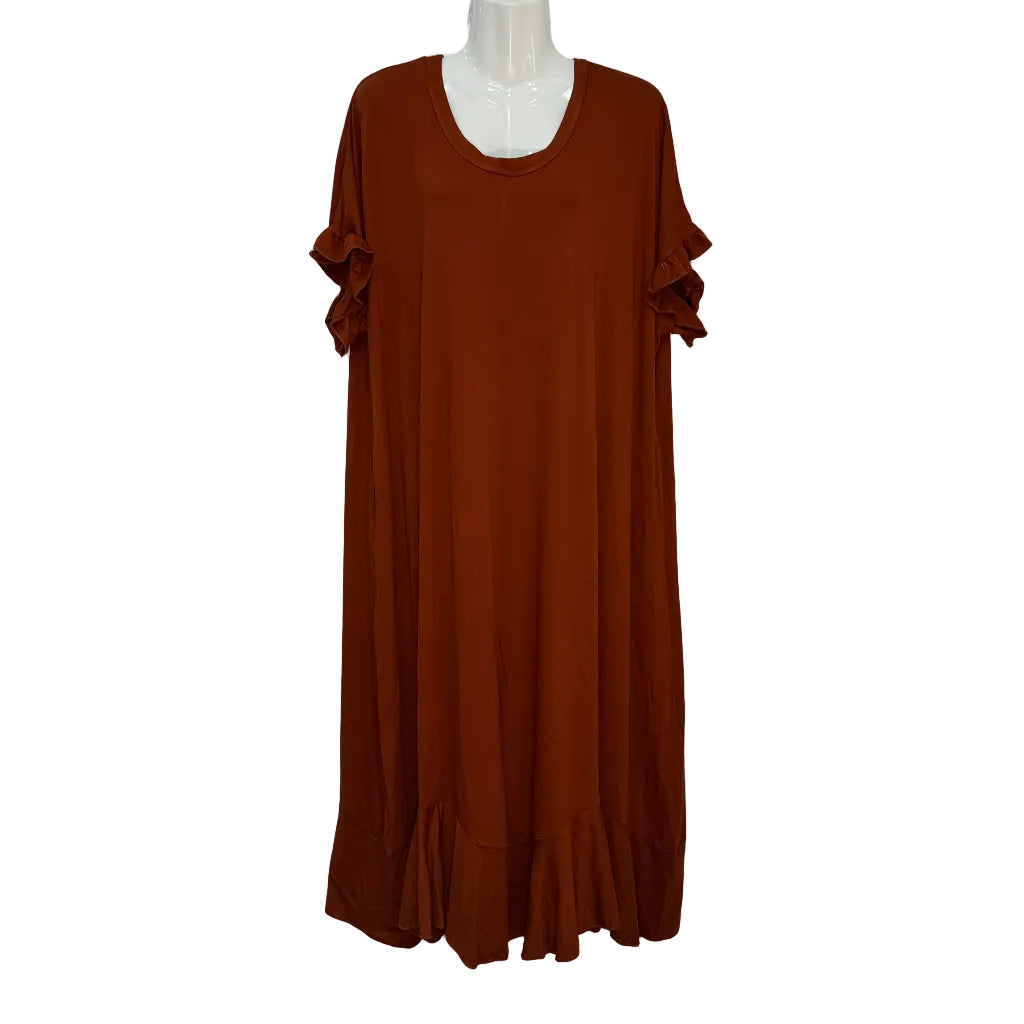 Vestido Largo Alexa con Mangas Volante