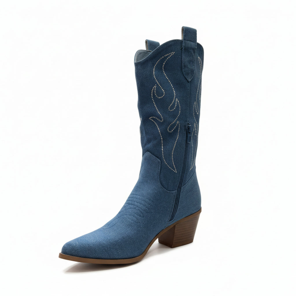 Bota media caña campera