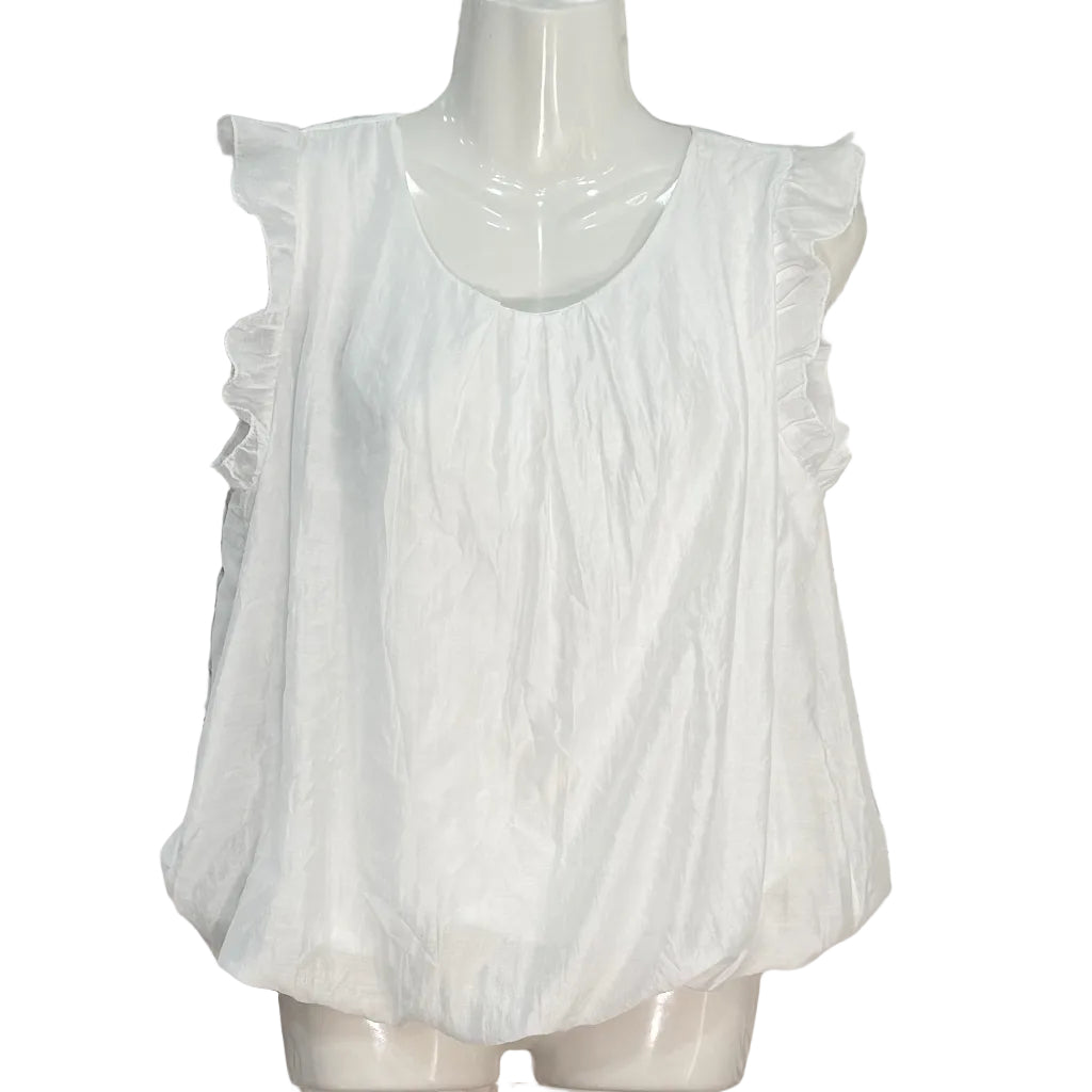 Blusa Lucero sin Mangas con Volantes Laterales