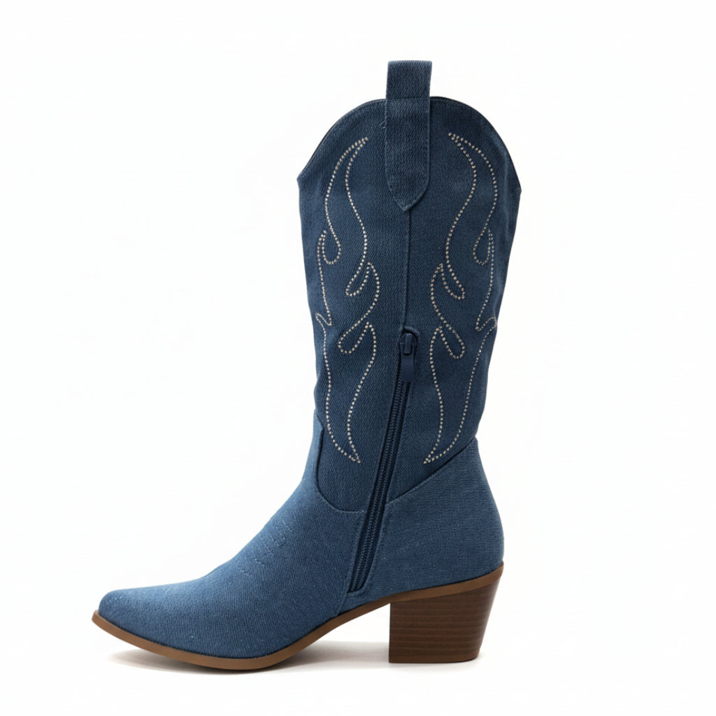 Bota media caña campera