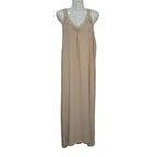 Vestido Lencero Straciatella - Vestido maxi de tirantes con encaje en escote V