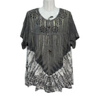 Blusón Playa Doniños Boho Bordado Tie-Dye Manga Corta Mujer