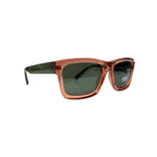 Gafas de Sol Rectangulares Montura Rosa Transparente y Patillas Verde Oliva VE02