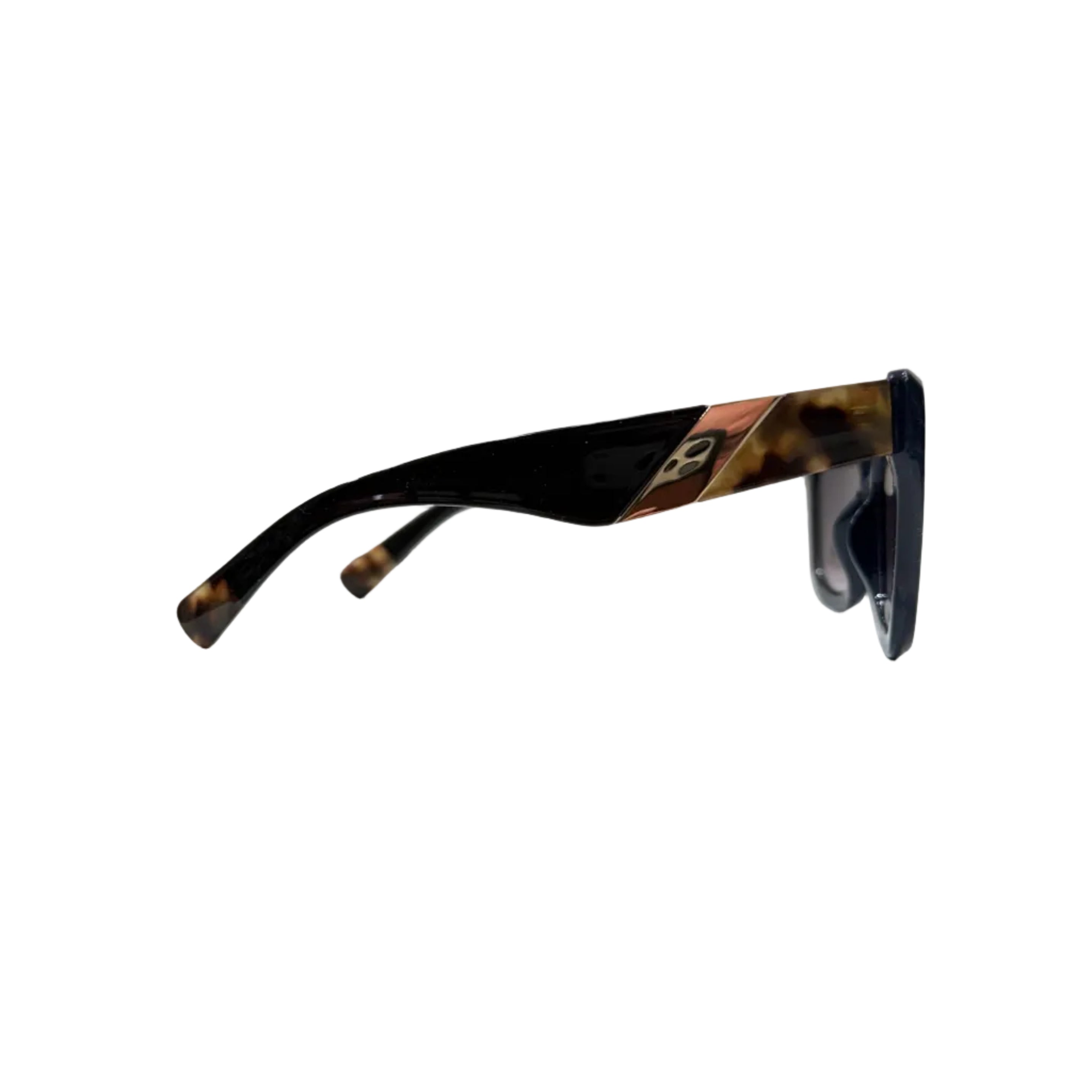 Gafas de Sol Oversize Cat Eye con Montura Azul Pato y Patillas Carey VE01