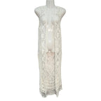 Chaleco Largo Maynda de Crochet con Flecos y Calado Boho