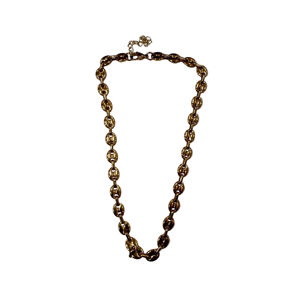 Collar Consuelo Cadena Marinera Dorada Eslabones Abultados