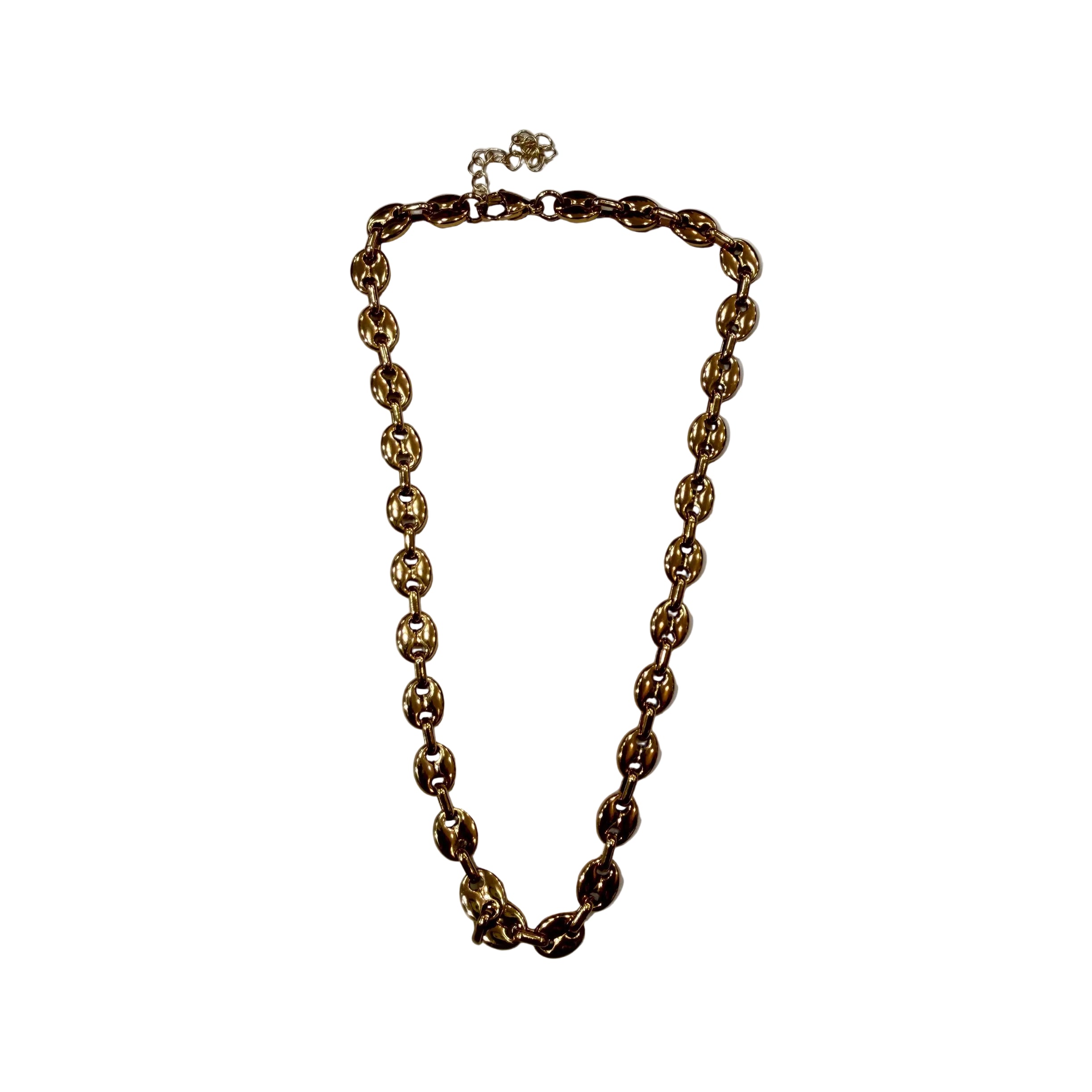 Collar Consuelo Cadena Marinera Dorada Eslabones Abultados