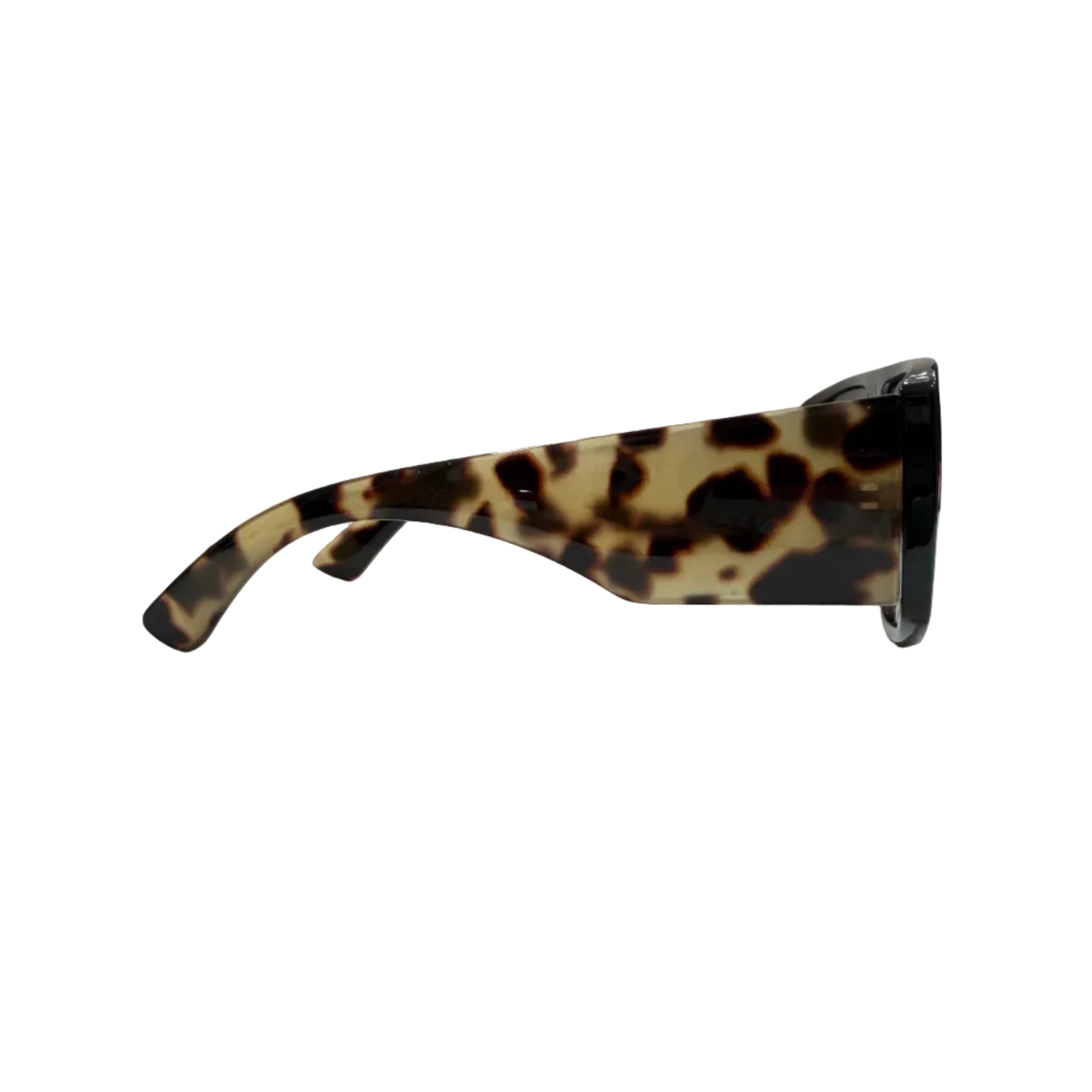 Gafas de Sol Shield Oversize Montura Marrón con Patillas Estampado Leopardo VE03