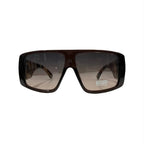 Gafas de Sol Shield Oversize Montura Marrón con Patillas Estampado Leopardo VE03