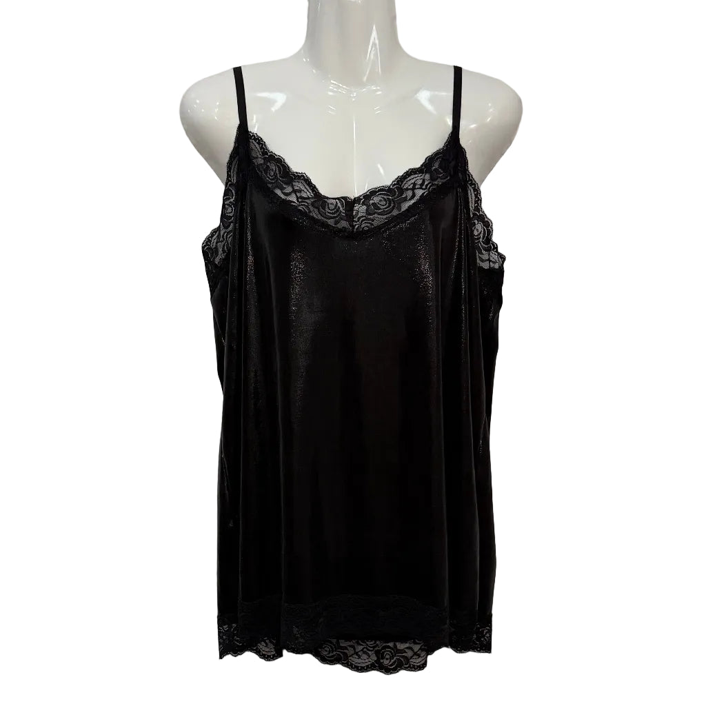 camiseta lencera de lamé color negro