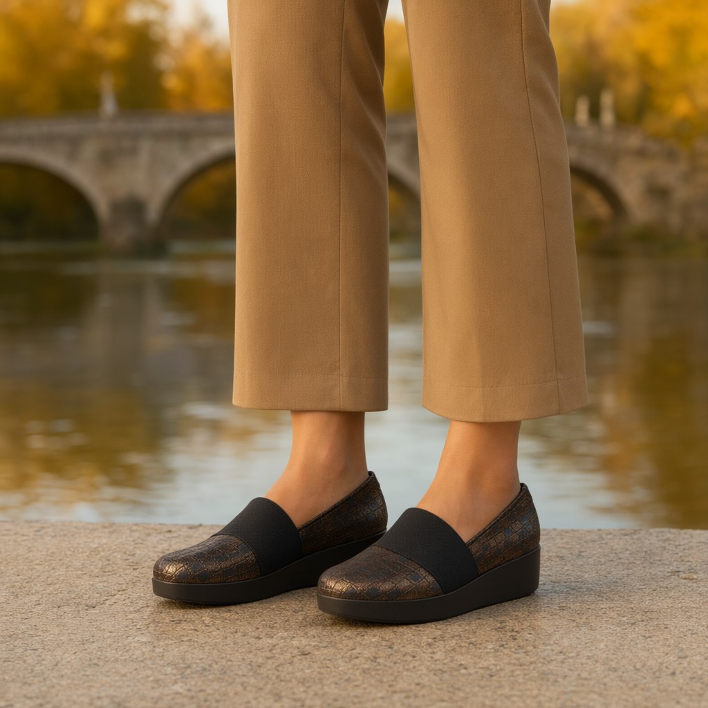 Zapato cuña sport con una modelo para mujer Angara Moda
