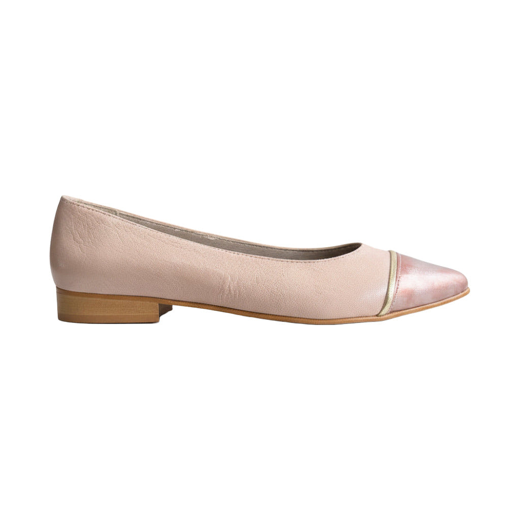 Manoletinas con tacon rosa en color único sobre fondo blanco para mujer Angara Moda