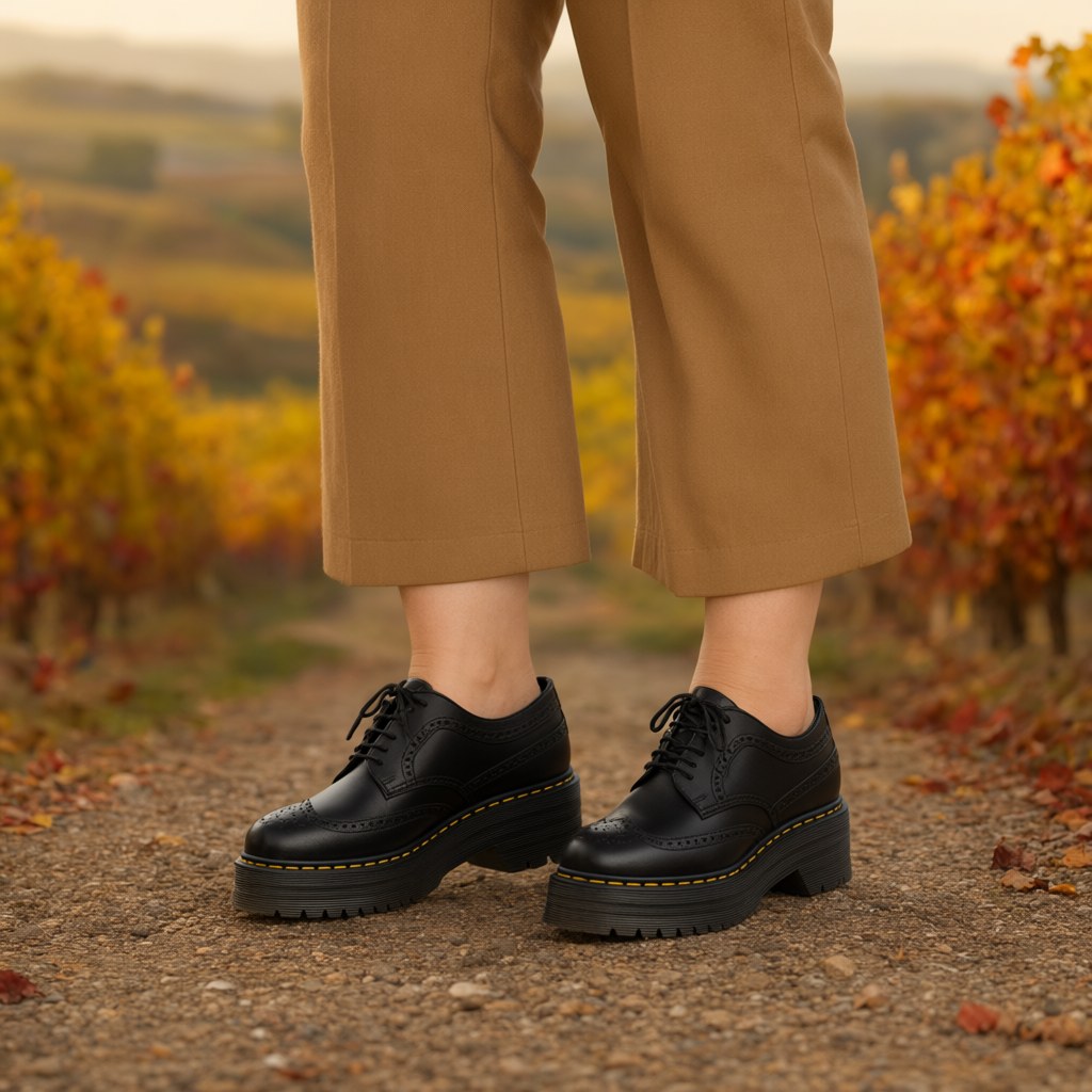 Zapato castellano plataforma con una modelo para mujer Angara Moda