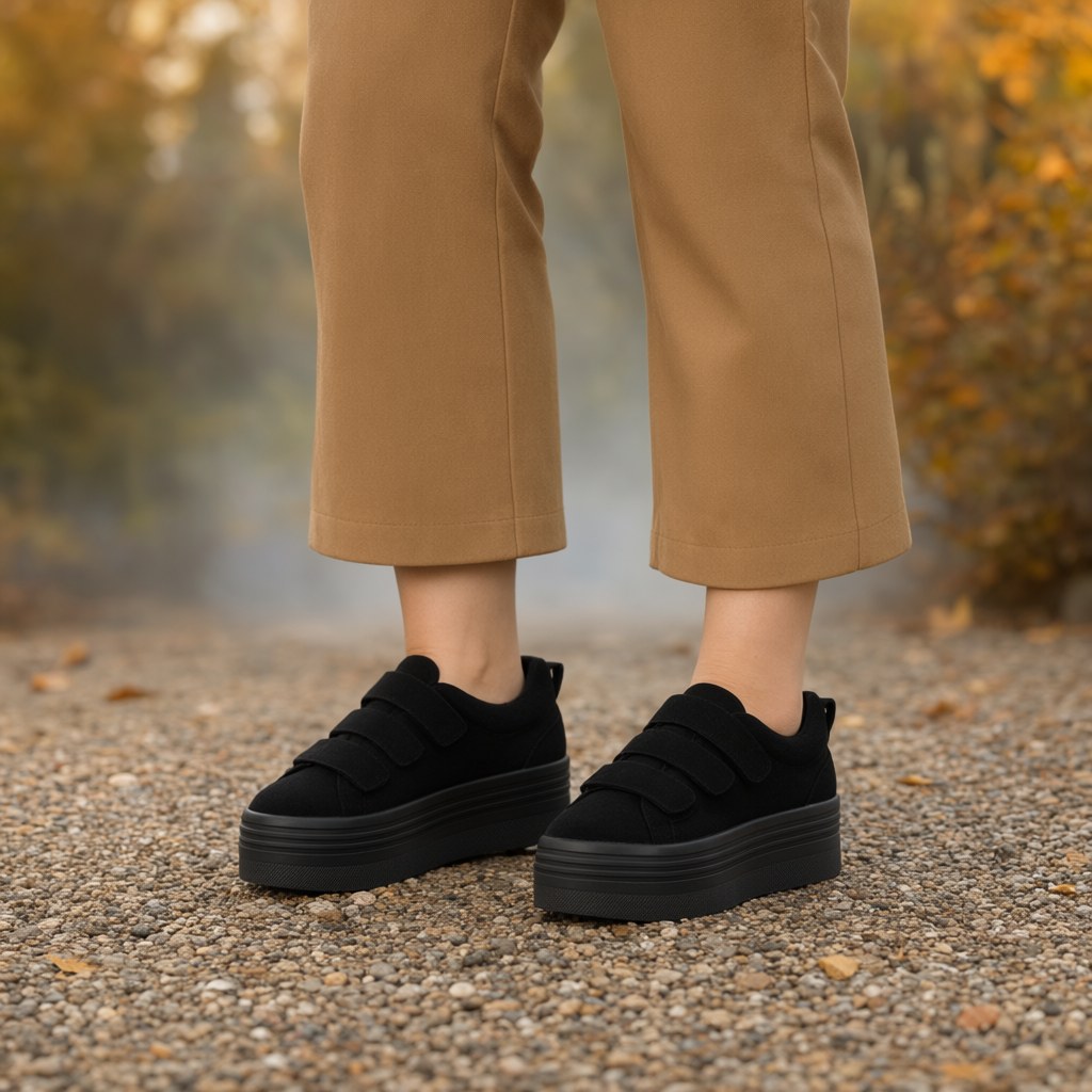 Deportivas con 3 velcros con una modelo para mujer Angara Moda