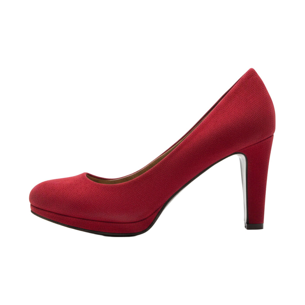 Zapato tacon alto sobre fondo blanco, vista interior para mujer Angara Moda