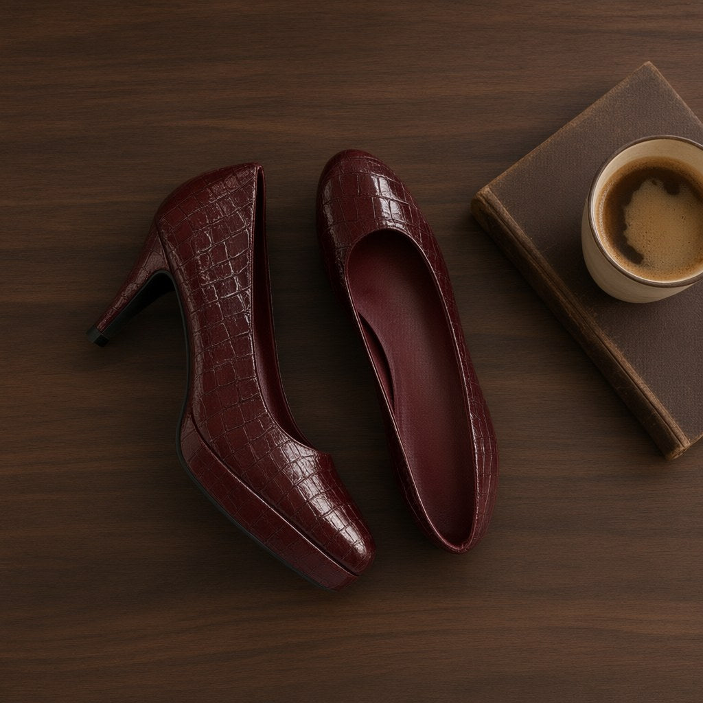 Zapato tacon charol desde arriba para mujer Angara Moda