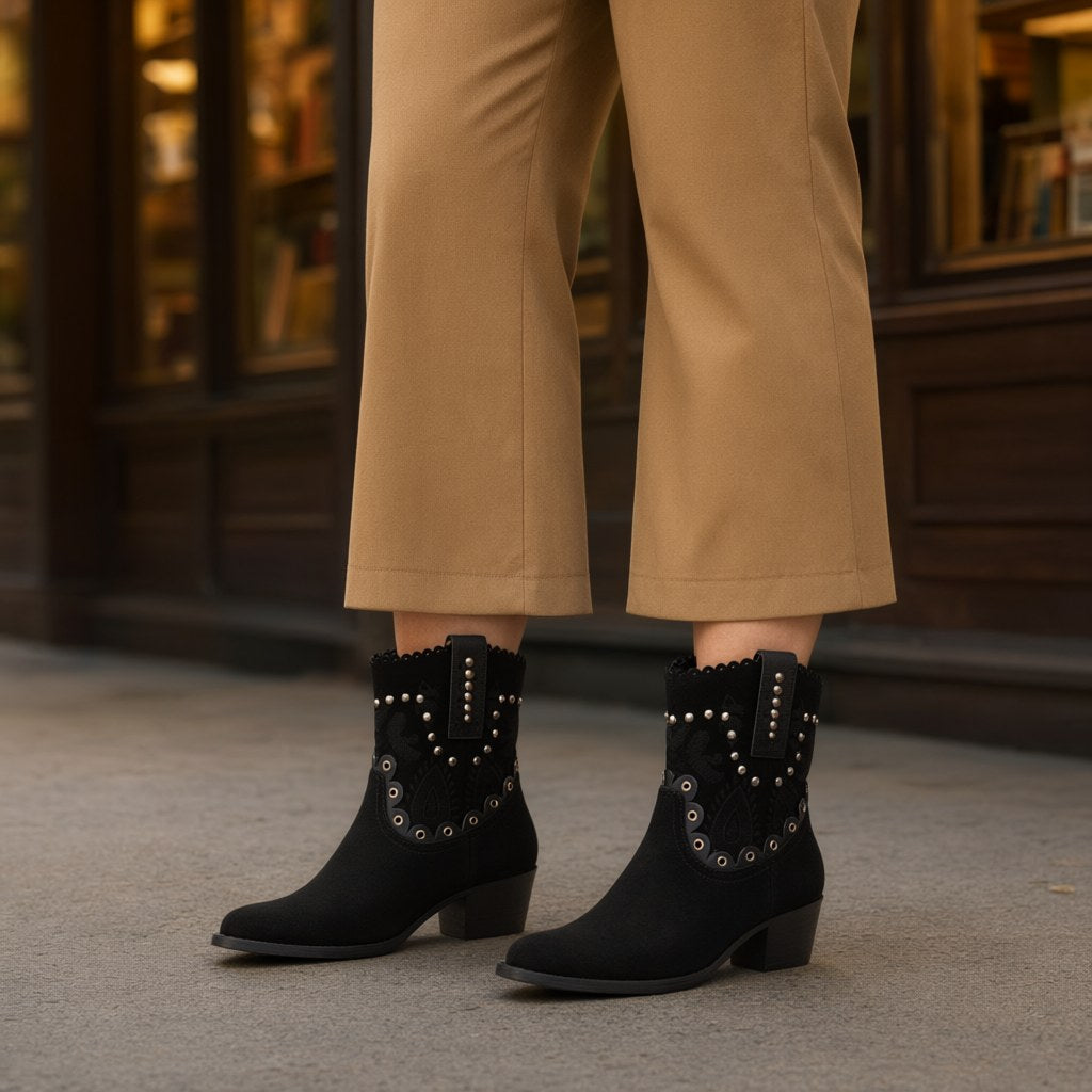 Botin campero texas con una modelo para mujer Angara Moda