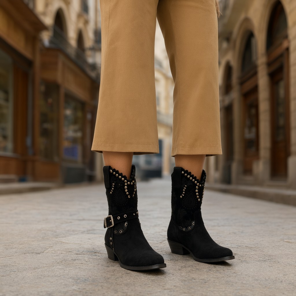 Bota boho con una modelo para mujer Angara Moda