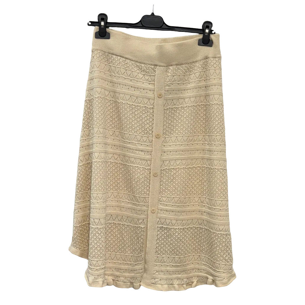 Falda midi Viena en color Crema sobre fondo blanco para mujer Angara Moda