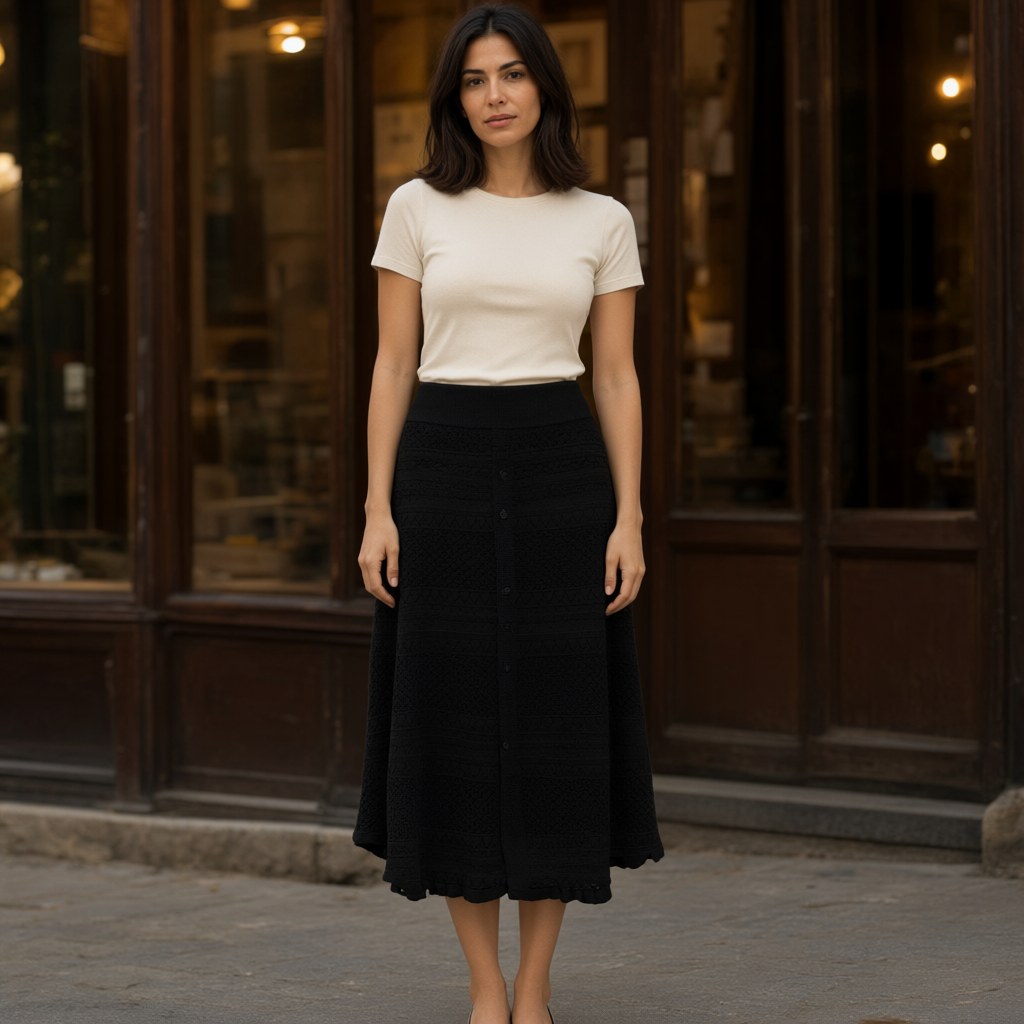 Falda midi Viena con una modelo para mujer Angara Moda