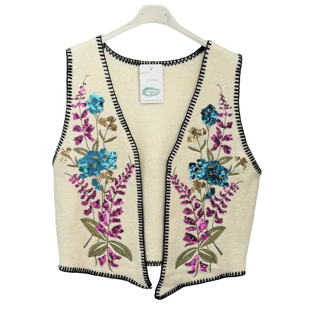 Chaleco Sadiya sobre fondo blanco para mujer Angara Moda