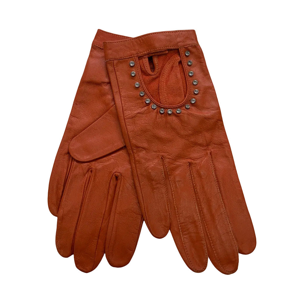Guantes selam en color Teja sobre fondo blanco para mujer Angara Moda