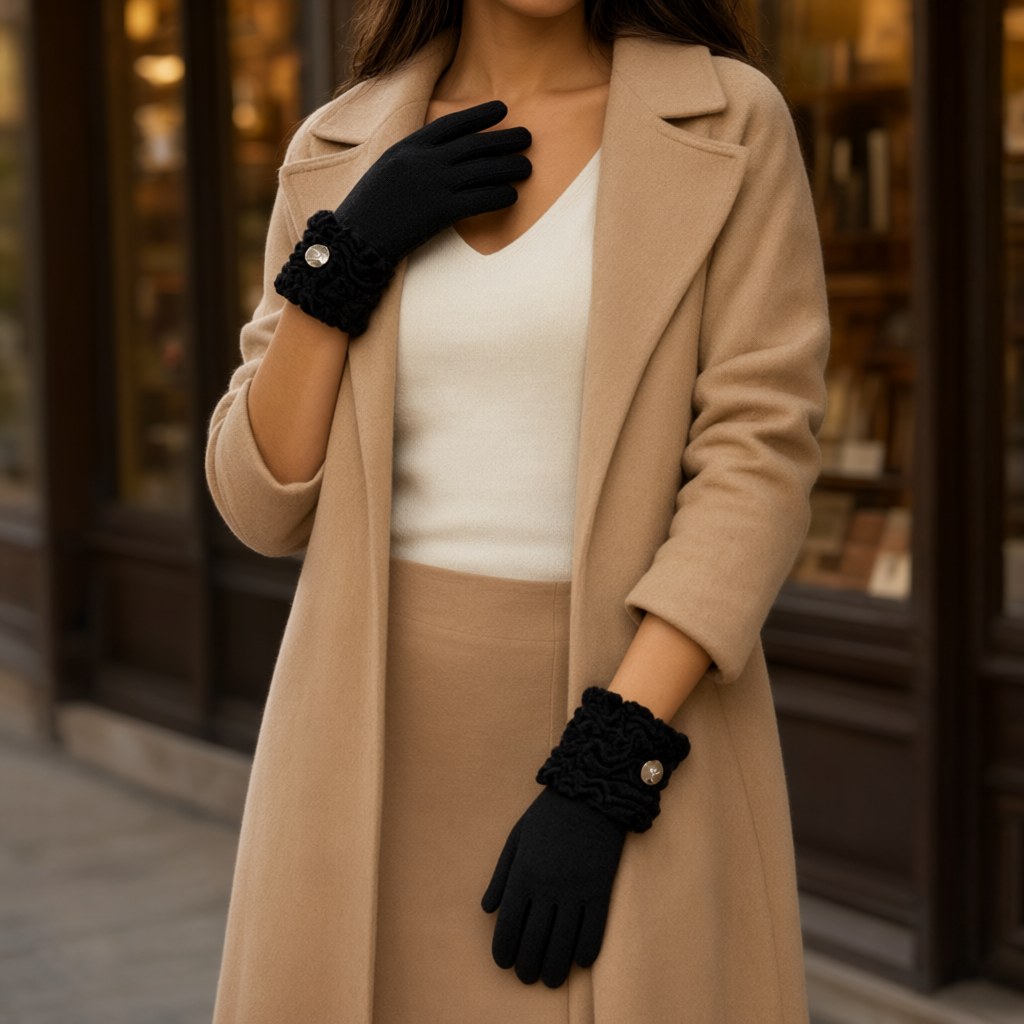 Guantes saba con una modelo para mujer Angara Moda