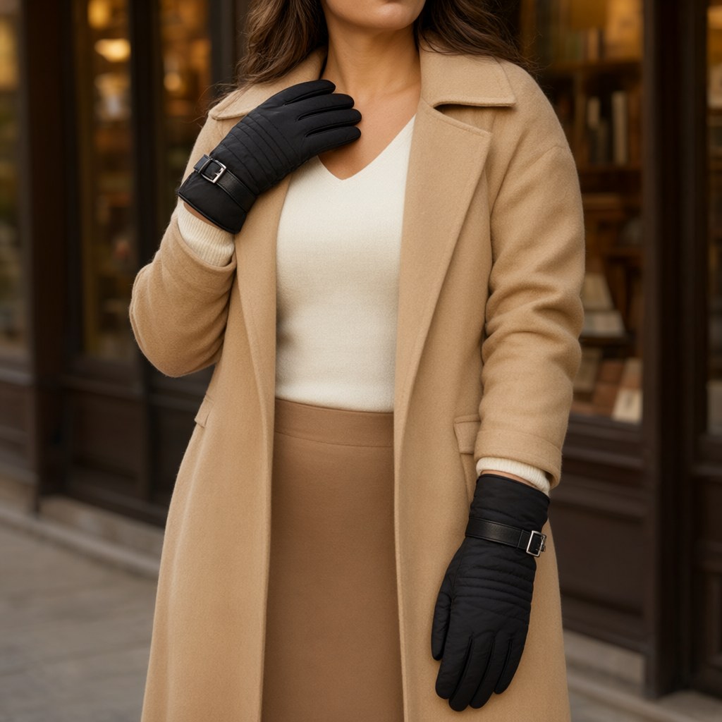 Guantes Liya con una modelo para mujer Angara Moda