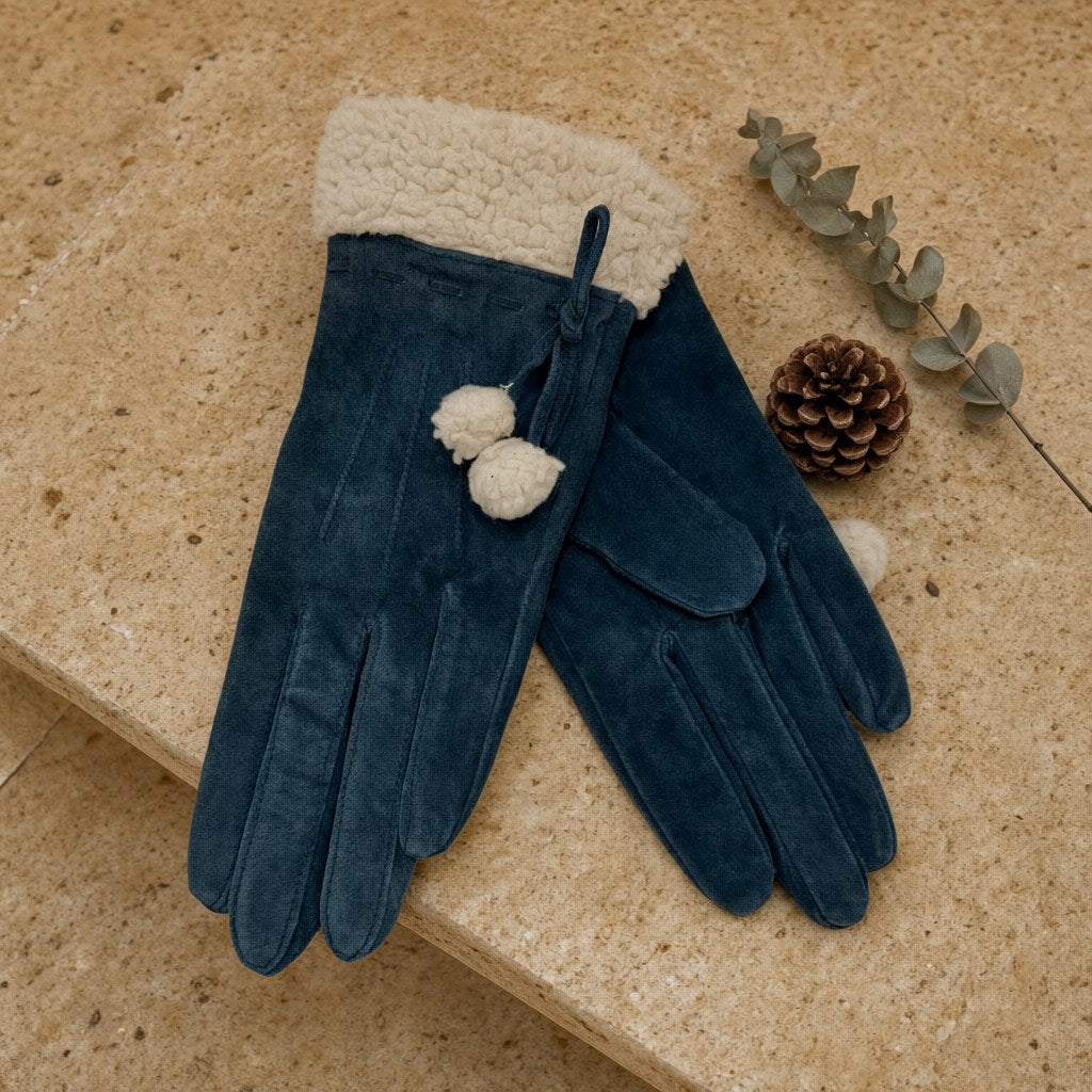 Guantes Makeda sobre una superficie para mujer Angara Moda