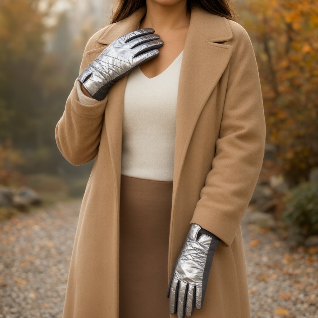 Guantes Hirut con una modelo para mujer Angara Moda
