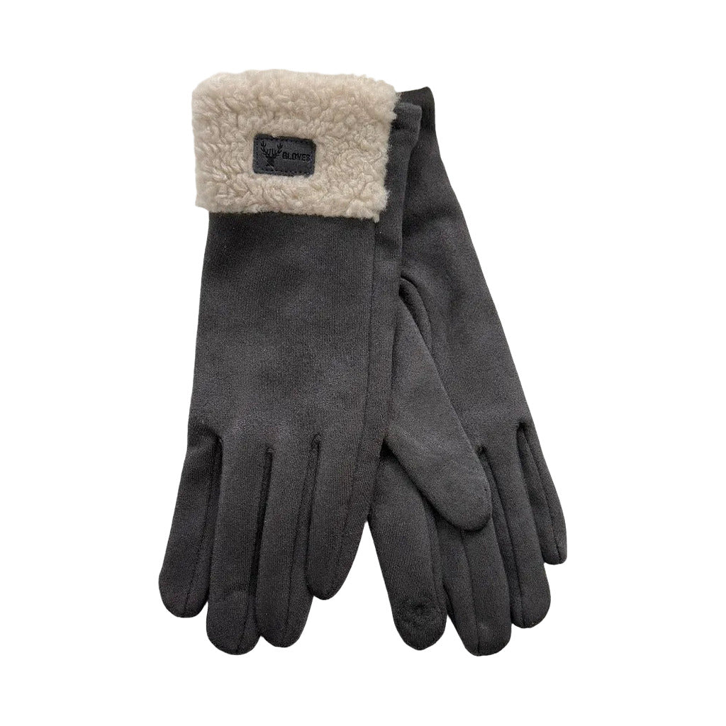 Guantes tola en color Gris oscuro sobre fondo blanco para mujer Angara Moda