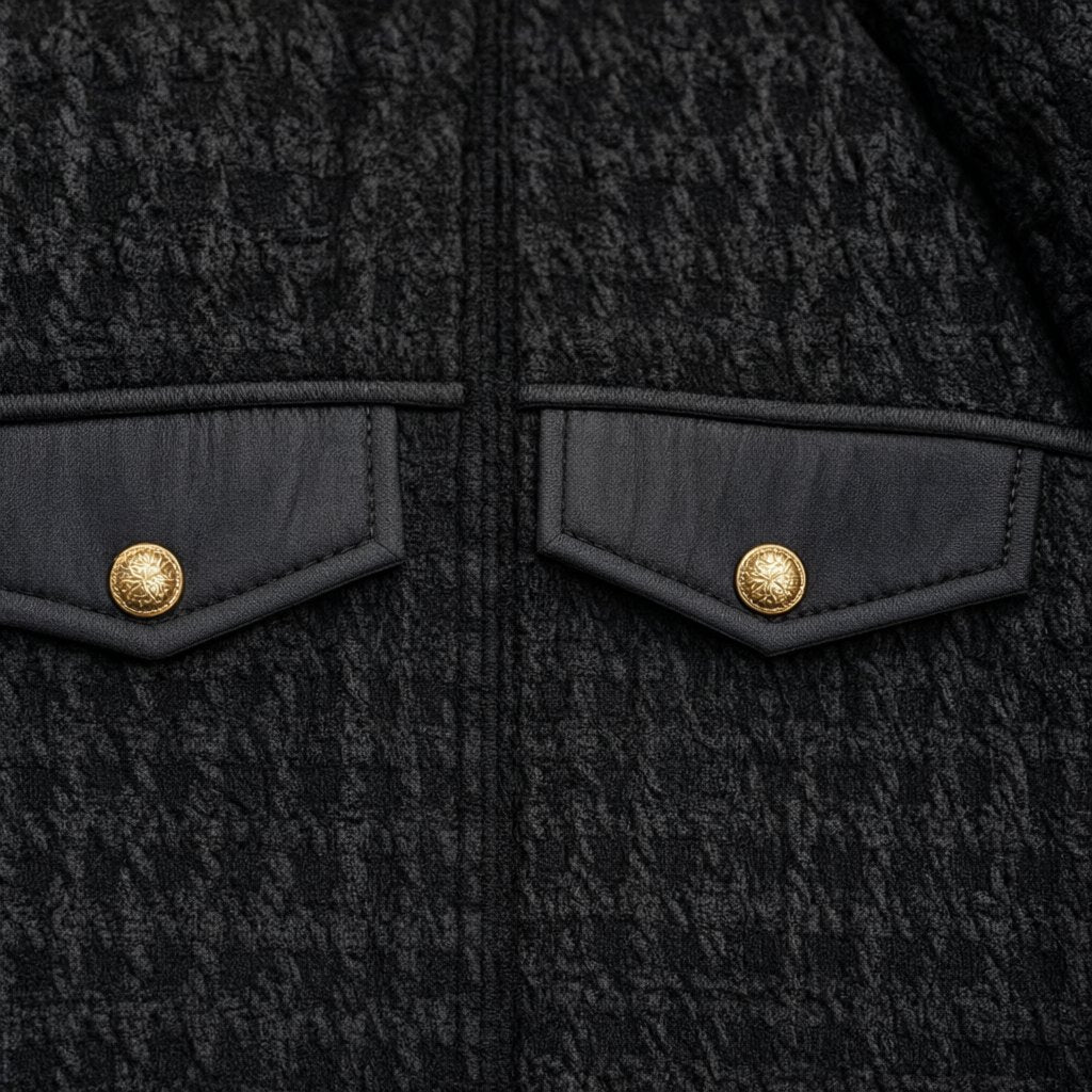 Detalle del tejido de Abrigo Josephie para mujer Angara Moda