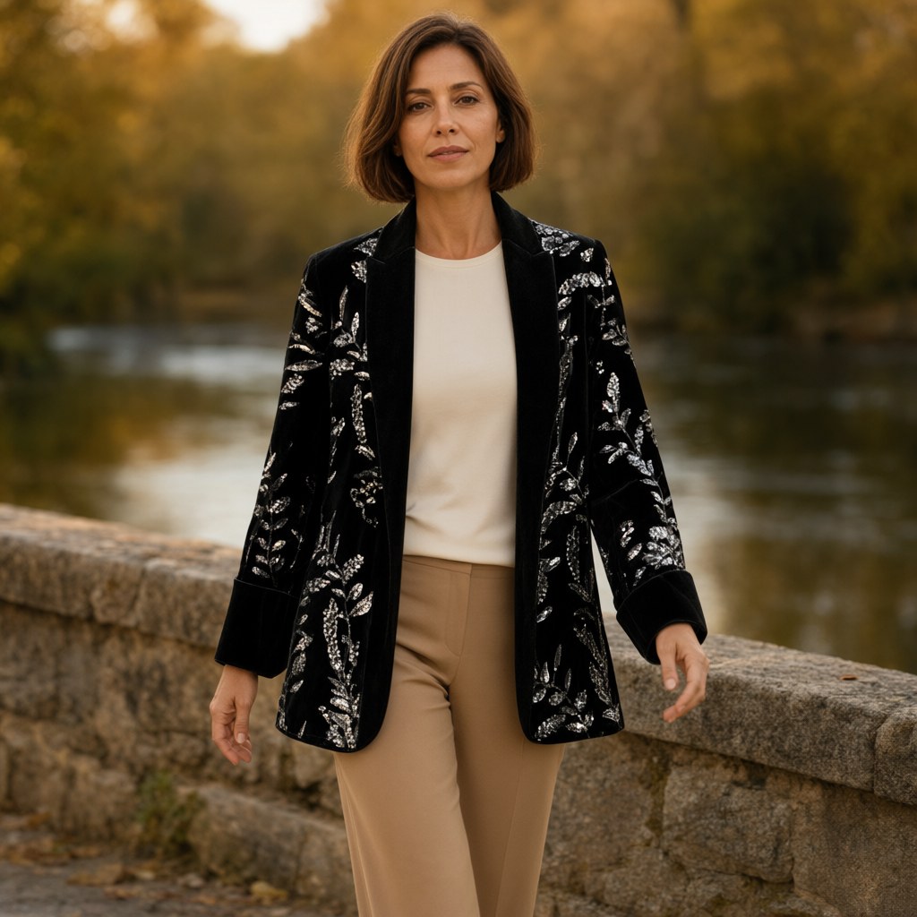Blazer Maud con una modelo para mujer Angara Moda