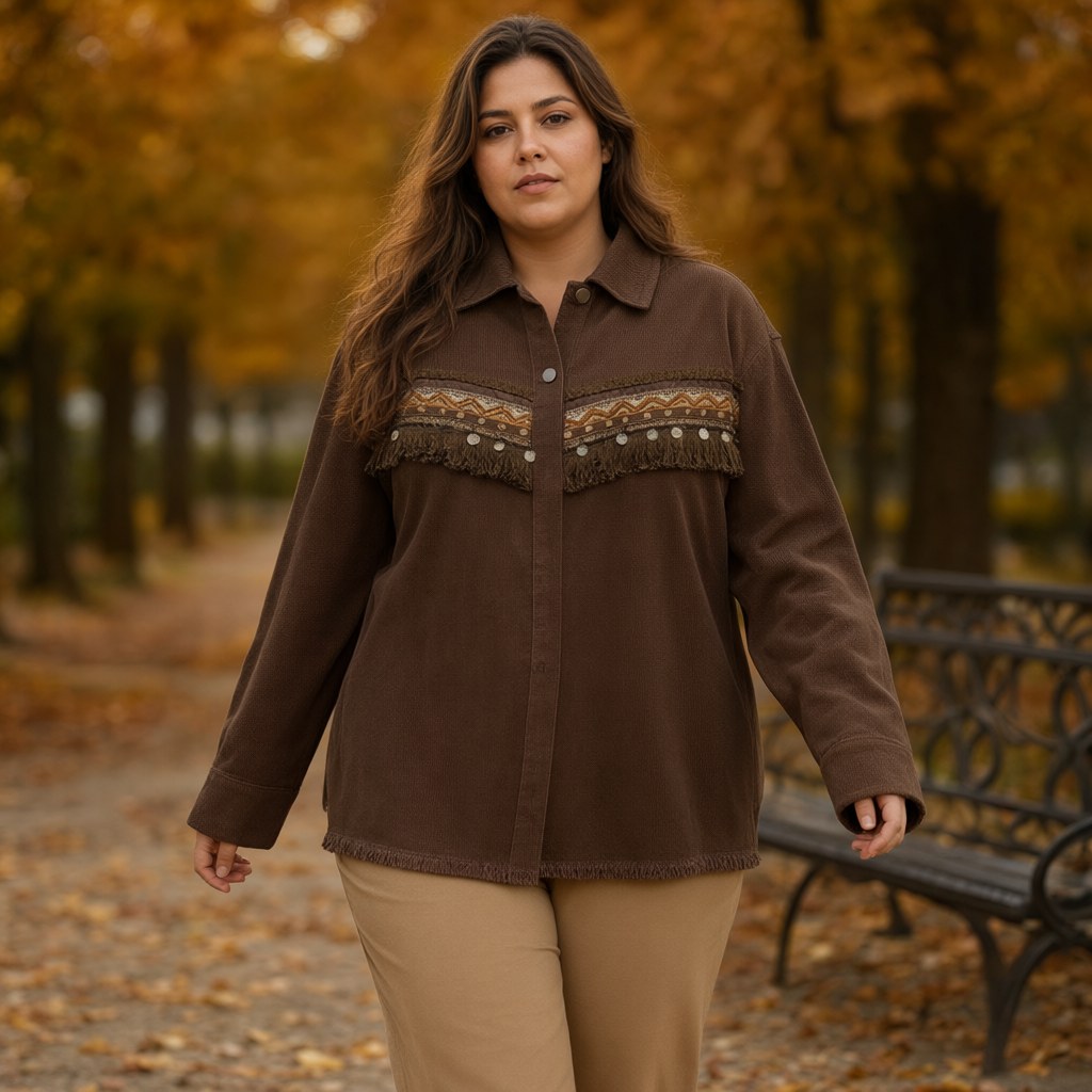 Abrigo Michele con una modelo para mujer Angara Moda