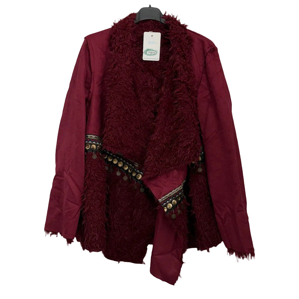 Abrigo Iris en color Vino oscuro sobre fondo blanco para mujer Angara Moda