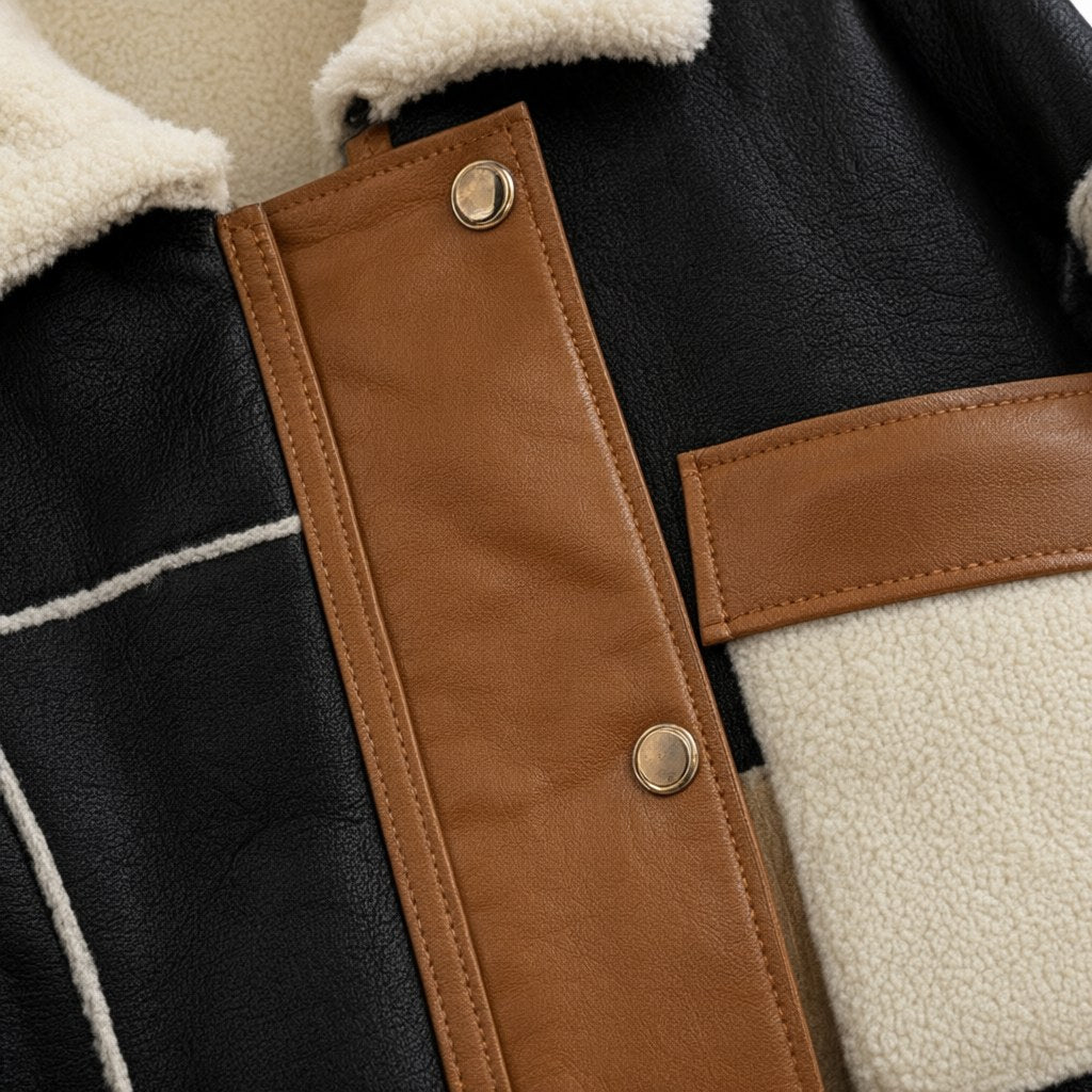 Detalle del tejido de Abrigo Line para mujer Angara Moda