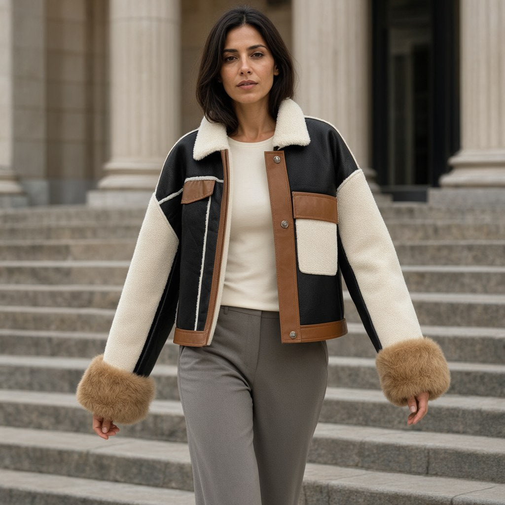 Abrigo Line con una modelo para mujer Angara Moda