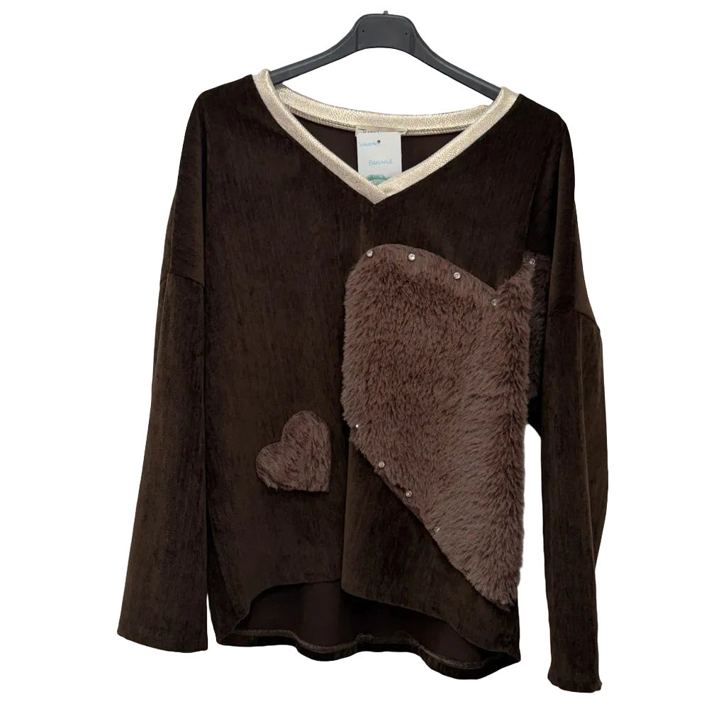 Sudadera Banana en color Marrón sobre fondo blanco para mujer Angara Moda