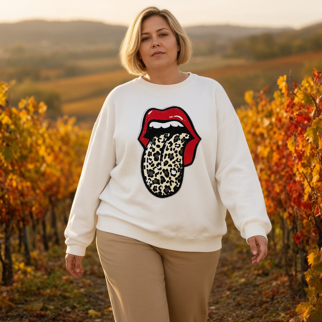Sudadera cereza con una modelo para mujer Angara Moda