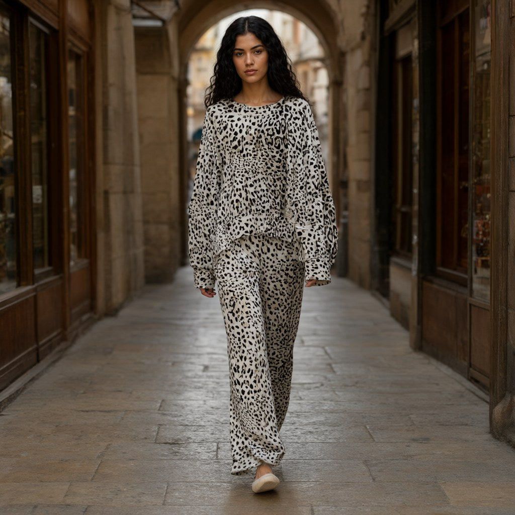 Chandal Creta con una modelo para mujer Angara Moda