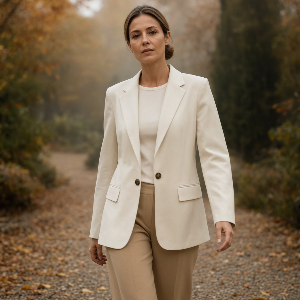 Blazer Amelie con una modelo para mujer Angara Moda