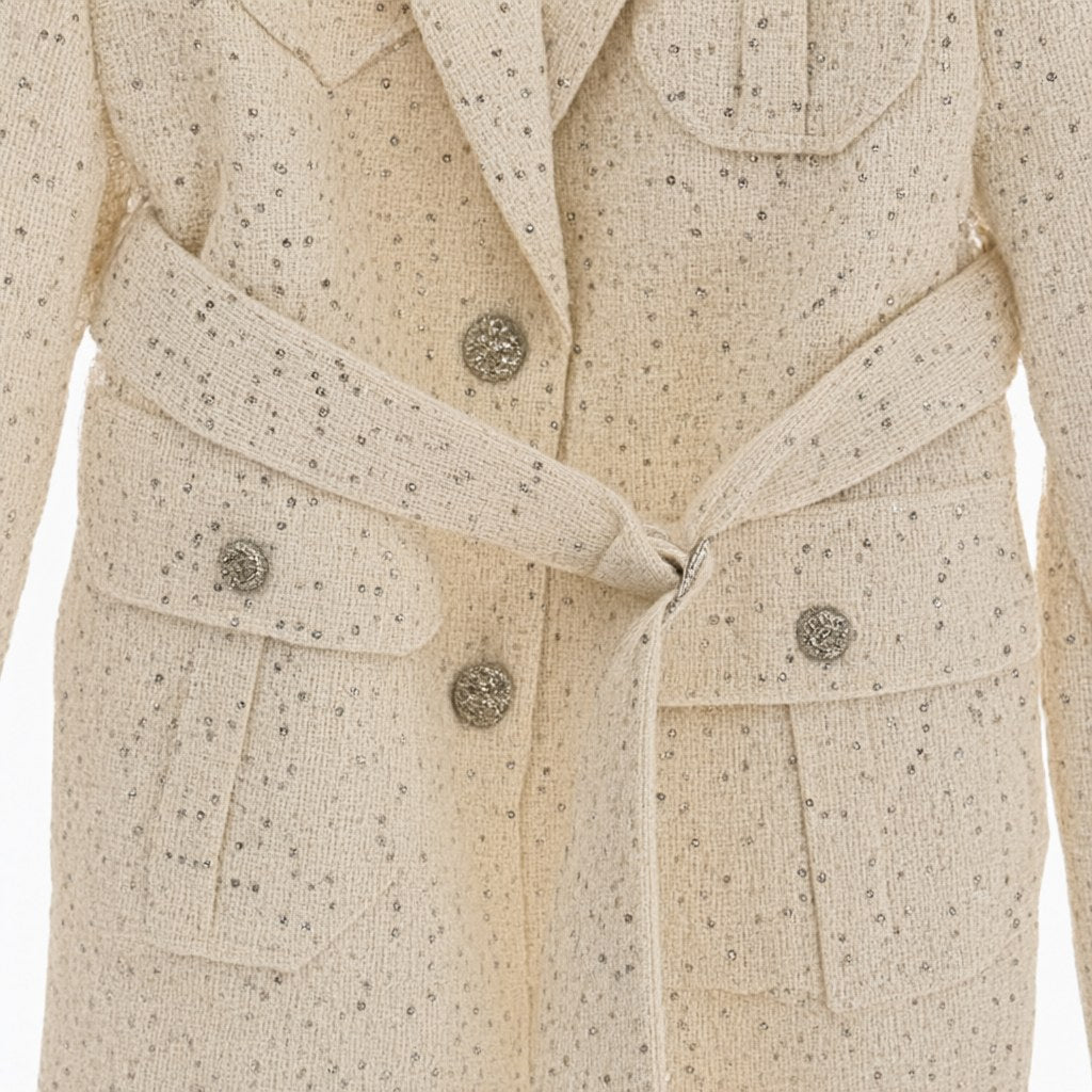 Detalle del tejido de Blazer Claire para mujer Angara Moda