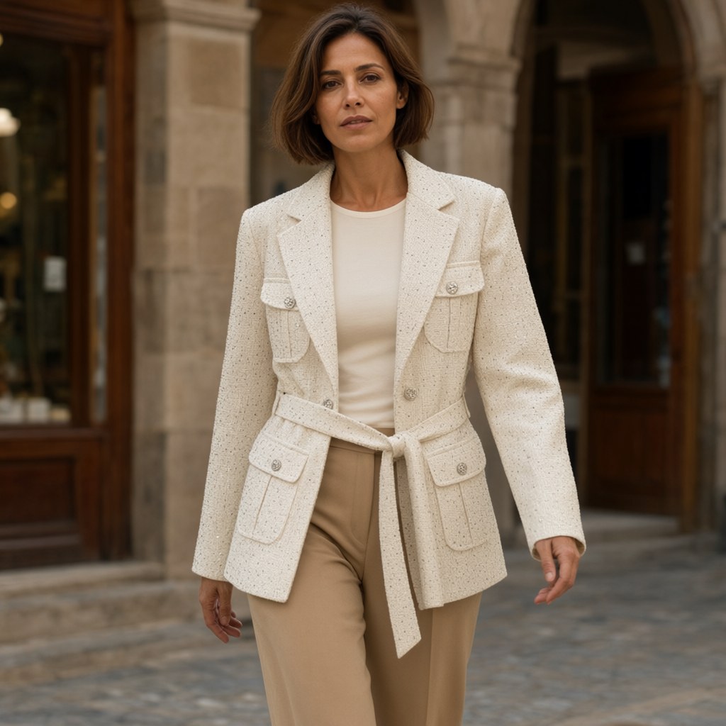 Blazer Claire con una modelo para mujer Angara Moda