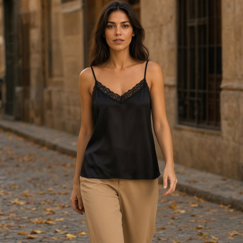 Lencera Victoria con una modelo para mujer Angara Moda