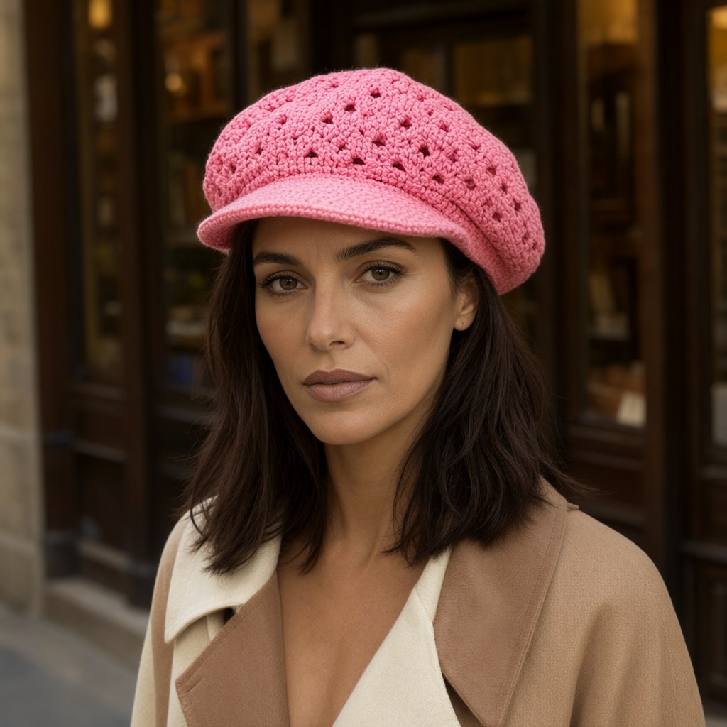 Gorro Juliette con una modelo para mujer Angara Moda