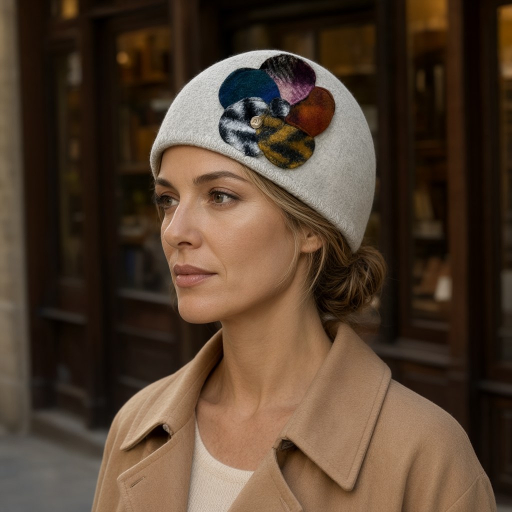Gorro lea con una modelo para mujer Angara Moda