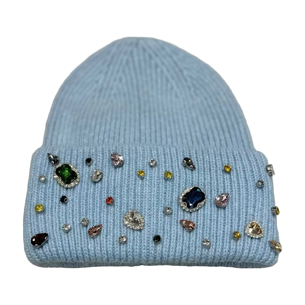 Gorro suzzane en color Azul celeste sobre fondo blanco para mujer Angara Moda
